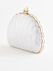 Pearl White Shell Clutch Bag - Image 2 of 6