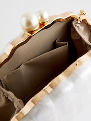 Pearl White Shell Clutch Bag - Image 6 of 6