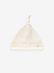 Crème - 100% Coton Cravate Top Bébé Chapeaux 3 Pack (0-12mths) - Image 2 de 3