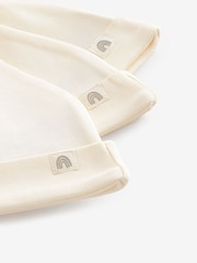 Crème - 100% Coton Cravate Top Bébé Chapeaux 3 Pack (0-12mths) - Image 3 de 3