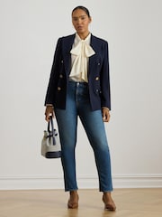 Lauren Ralph Lauren Cream Klaryce Georgette Pussy Bow Blouse - Image 3 of 8