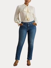 Lauren Ralph Lauren Cream Klaryce Georgette Pussy Bow Blouse - Image 7 of 8