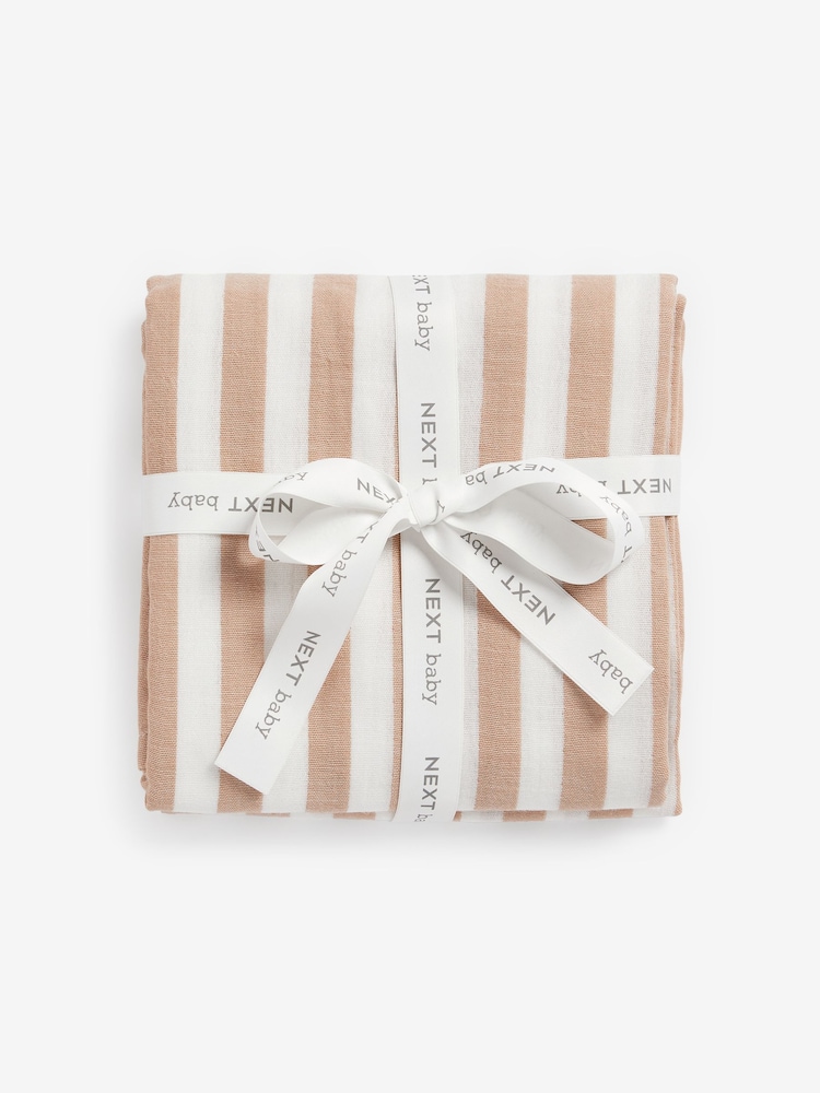 Neutral stripe Baby Extra Large 100% Cotton Multipurpose Muslin - Image 2 of 5