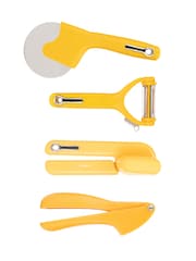 طقم من 4 قطع فتاحة علب ومقشرة متعددة وقطاعة بيتزا ومفرمة ثوم من Fusion - صورة 2 من 4