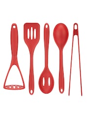 Fusion Red Utensils Set of 5 - Image 2 of 4