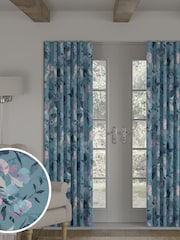 Blue Restore Floral Made to Measure Curtains - Image 1 of 9