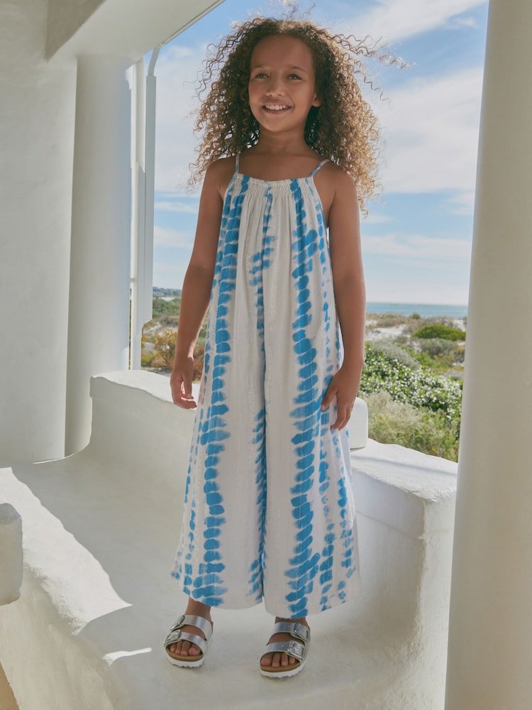 Blue Tie Dye Playsuit (3-16yrs) - Image 2 of 6