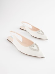 Ivory Forever Comfort Wedding Satin Heart Trim Bridal Shoes - Image 1 of 5