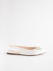 Ivory Forever Comfort Wedding Satin Heart Trim Bridal Shoes - Image 2 of 5