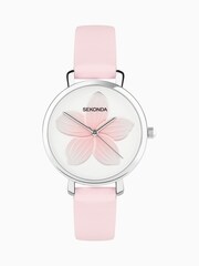 Sekonda Pink Frangipani PU Strap Watch - Image 1 of 6