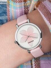 Sekonda Pink Frangipani PU Strap Watch - Image 6 of 6