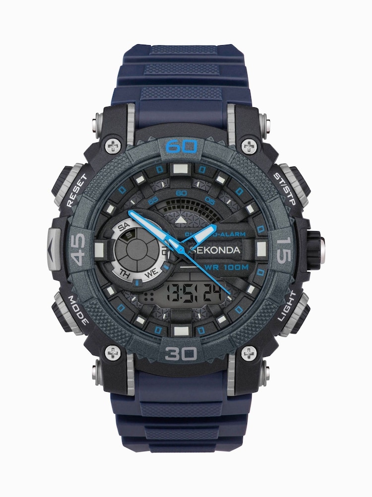 Sekonda Malvern Men’s Blue Plastic Strap Digital Watch - Image 1 of 6