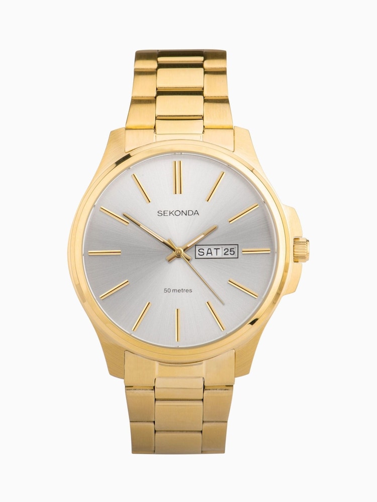 Sekonda Jones Men’s Gold Tone Stainless Steel Bracelet Watch - Image 1 of 6