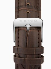 Sekonda Mens Armstrong Brown Leather Strap Moon Phase Watch - Image 6 of 6