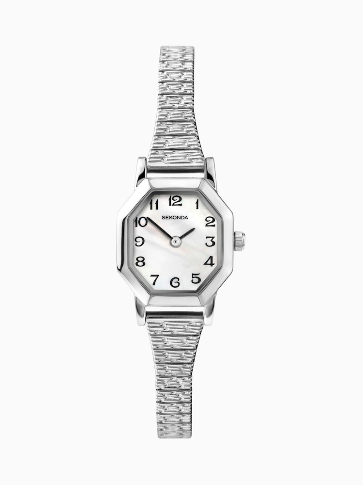 Sekonda Ladies Mila Silver Expander Bracelet with White Mother of Pearl Dial Watch - Image 1 of 4