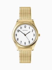 Sekonda Mens Evans Gold Expander Bracelet with White Dial Watch - Image 1 of 5