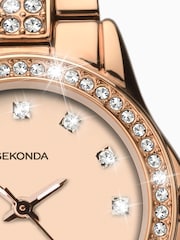 Sekonda Ladies Joanne Rose Gold Alloy Bracelet with Rose Gold Dial Watch - Image 4 of 5