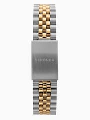 Sekonda Mens Two Tone Stainless Steel Bracelet Black Watch - Image 3 of 6