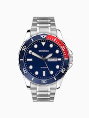 Sekonda Mens Tidal Silver Stainless Steel Bracelet with Blue Dial Watch - Image 2 of 6
