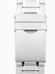Sekonda Mens Tidal Silver Stainless Steel Bracelet with Blue Dial Watch - Image 6 of 6