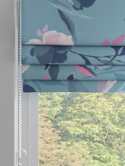 Blue Restore Floral Made to Measure Roman 100% Cotton Blind - Image 2 of 6