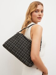 Monochrome Bouclé Shoulder Bag - Image 1 of 9