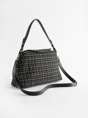 Monochrome Bouclé Shoulder Bag - Image 5 of 9
