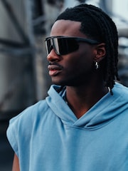 Black Sport Visor Sunglasses - Image 1 of 4