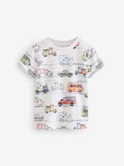 White Transport All-Over Print 100% Cotton Short Sleeve T-Shirt (3mths-7yrs) - Image 1 of 3