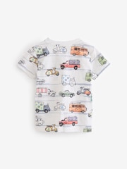 White Transport All-Over Print 100% Cotton Short Sleeve T-Shirt (3mths-7yrs) - Image 2 of 3