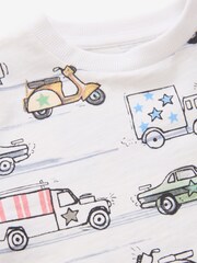 White Transport All-Over Print 100% Cotton Short Sleeve T-Shirt (3mths-7yrs) - Image 3 of 3