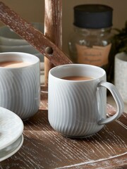 Denby Grey Porcelain Arc Set of 2 Large Mugs - Image 1 of 4