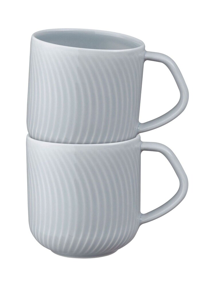 Denby Grey Porcelain Arc Set of 2 Large Mugs - Image 2 of 4