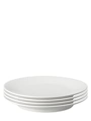 Denby White Porcelain Arc Set of 4 Medium Plates - Image 2 of 4