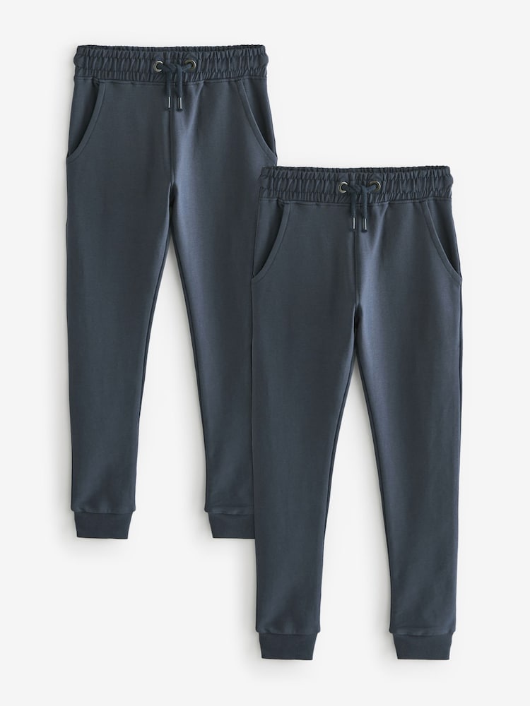 Navy Blue Skinny Fit Joggers 2 Pack (3-16yrs) - Image 1 of 5