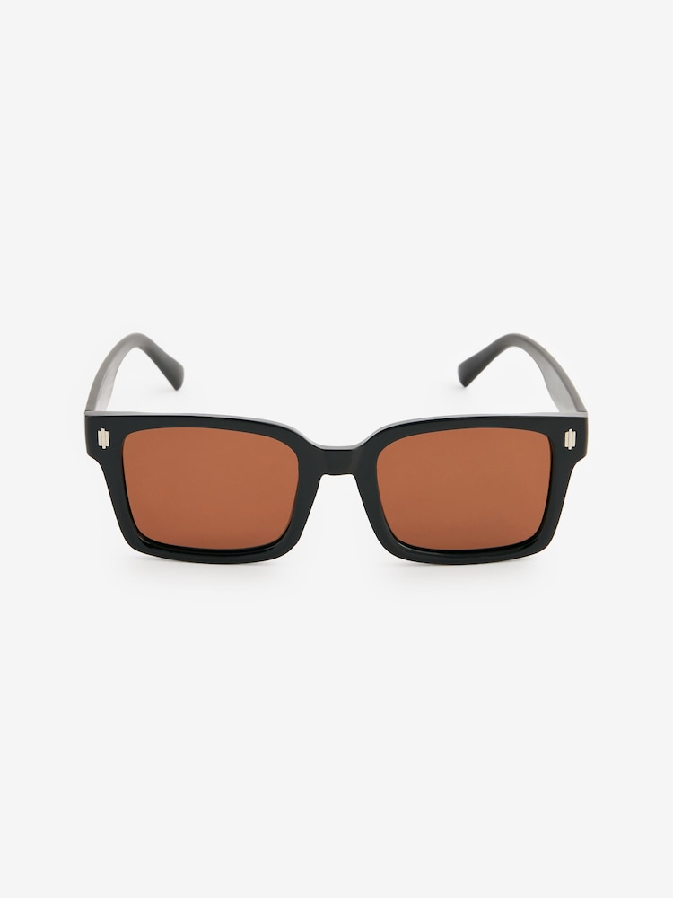 Črna in rjava - Sončna očala s polariziranimi stekli in logotipom N Wayfarer - Slika 2 iz 5