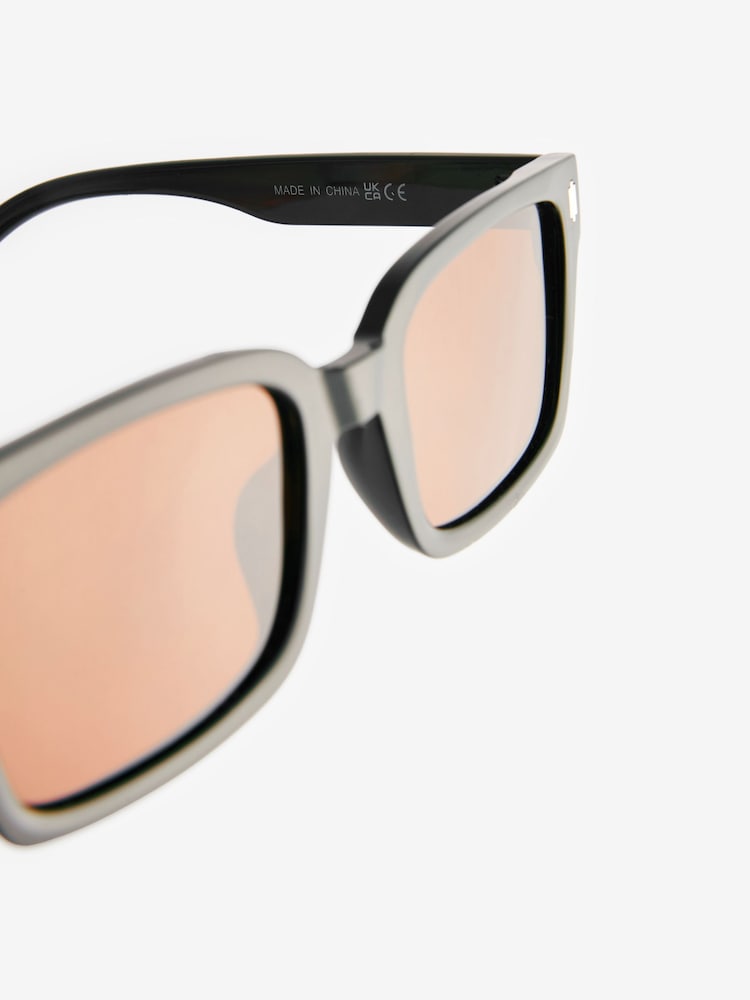 Črna in rjava - Sončna očala s polariziranimi stekli in logotipom N Wayfarer - Slika 5 iz 5