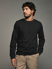 Noir - Ajustement régulier - Long Sleeve Heavyweight 100% Cotton T-Shirt - Image 1 de 7