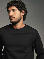 Noir - Ajustement régulier - Long Sleeve Heavyweight 100% Cotton T-Shirt - Image 4 de 7