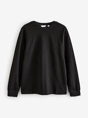Noir - Ajustement régulier - Long Sleeve Heavyweight 100% Cotton T-Shirt - Image 5 de 7