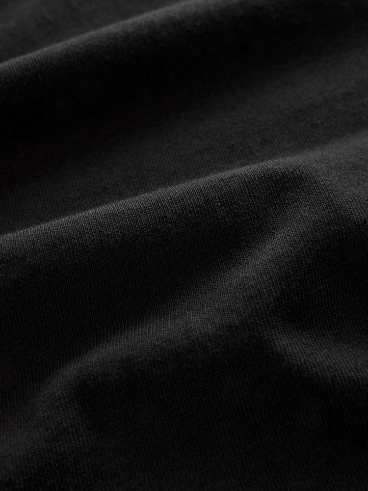 Noir - Ajustement régulier - Long Sleeve Heavyweight 100% Cotton T-Shirt - Image 7 of 7