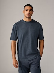 Charcoal Grey Marl Relaxed Fit 100% Cotton Heavyweight T-Shirt - Image 1 of 6