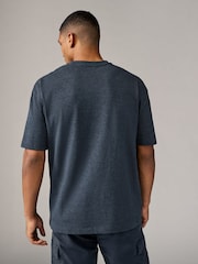 Charcoal Grey Marl Relaxed Fit 100% Cotton Heavyweight T-Shirt - Image 2 of 6