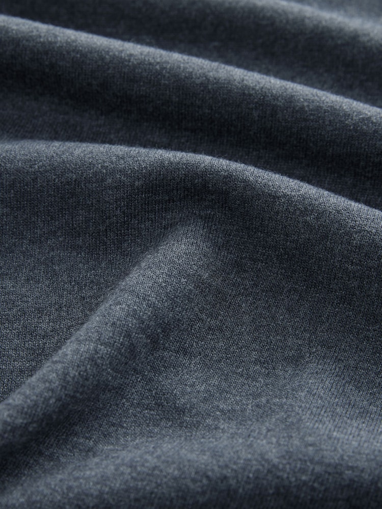 Charcoal Grey Marl Relaxed Fit 100% Cotton Heavyweight T-Shirt - Image 6 of 6