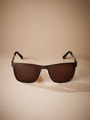 Brown Signature Polarised Wayfarer Sunglasses - Image 2 of 5
