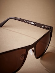 Brown Signature Polarised Wayfarer Sunglasses - Image 4 of 5