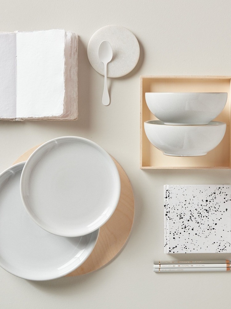 Denby White Elements Coupe 12 Piece Dinnerware Set - Image 1 of 4
