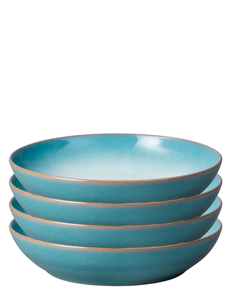 Denby Set of 4 Green Azure Haze Pasta Bowls - Image 2 of 4