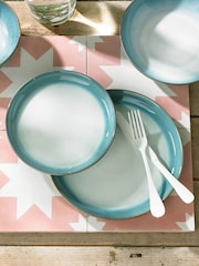 Denby Set of 4 Green Azure Haze Small Coupe Plates - Image 2 of 4