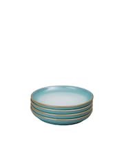 Denby Set of 4 Green Azure Haze Small Coupe Plates - Image 3 of 4
